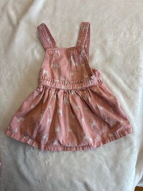 Carters 12 months pink overall dress baby girl giraffes